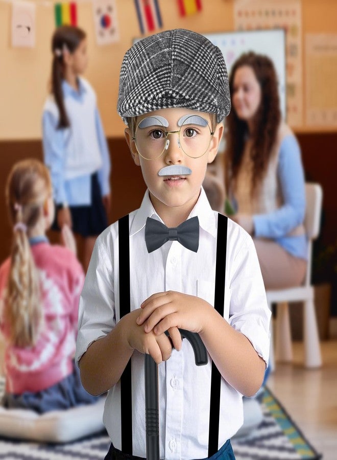 BUUFAN 100 Days of School Costume for Kids Old Man Costume for Kids Old Man Grandpa Outfit Set for Boys - Image 5